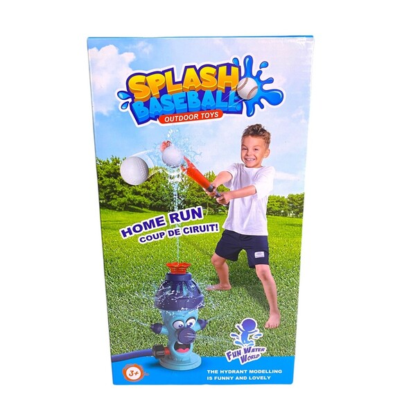 Water Sprinkler Baseball Toy Set Cartoon Hydrant Summer Outdoor Fun NEW In Box - Picture 3 of 9